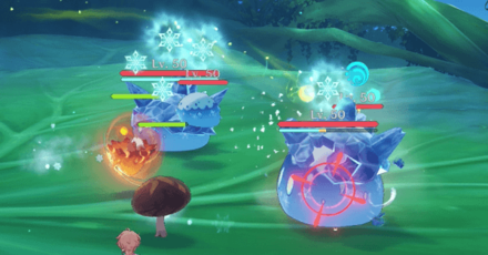 Genshin - Pyro Fungus on Cryo Slime