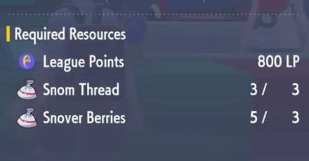Pokemon Scarlet and Violet - TM League Point and Material Prices