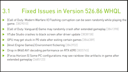 NVIDIA 526.86 Changelog