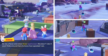Mario + Rabbids Sparks of Hope - Help the Rabbid NPC deal with the roaming Spellraisers