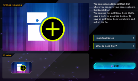 Deck Slots Sold in Shop