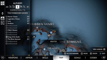 GoW Ragnarok - Map View