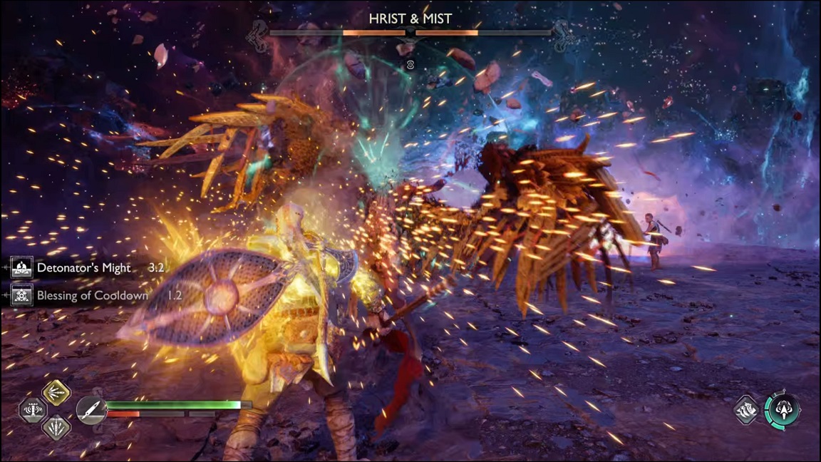 Ragnarok - parrying Hrist