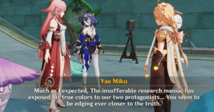 Genshin - The Strongest Opponent! The Biggest Crisis! Quest Step 2 - Talk to Yae Miko and Layla