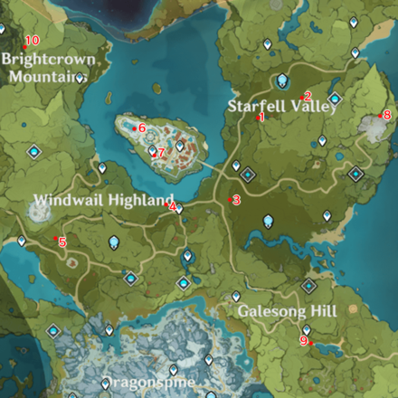 Genshin - All Viewpoint Locations Mondstadt