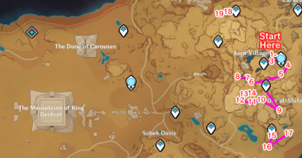 Genshin - Henna Berry Farming Route Aaru Village