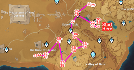 Genshin - Henna Berry Farming Route Land of Upper Setekh