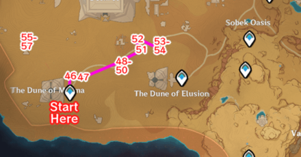 Genshin - Henna Berry Farming Route Dune of Magma