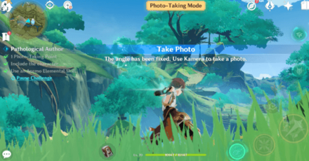 Genshin - Pathological Author Guide 3 - Use an Anemo Elemental Skill when the picture is taken