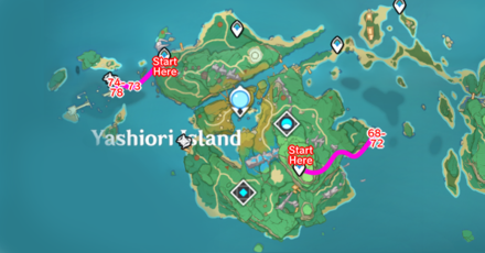 Genshin - Sea Ganoderma Farming Route Yashiori Island