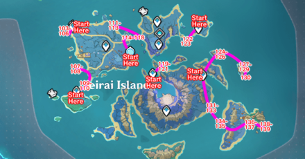 Genshin - Sea Ganoderma Farming Route Seirai Island