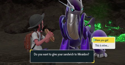 Giving Your Herba Mystica Sandwich to Miraidon to Unlock Riding Upgrades - Pokemon Scarlet and Violet (SV)