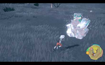 Pokemon Scarlet and Violet SV - Interact with Tera Crystal to start the Raid Battle