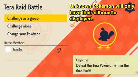 Pokemon Scarlet and Violet SV - Undiscovered Pokemon will only have their silhouette displayed