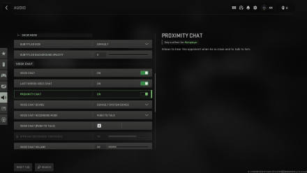 Warzone 2.0 - Audio settings