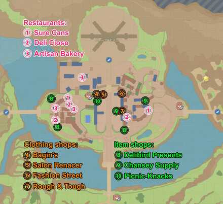 Pokemon Scarlet and Violet (SV) - Mesagoza Map and Shop Locations