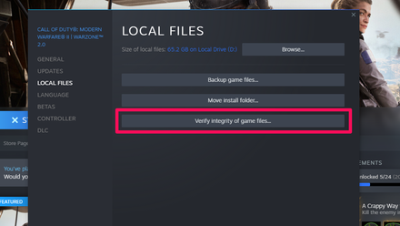 Warzone 2.0 - Verify Files