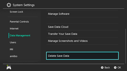 Delete Save Data - Step 2