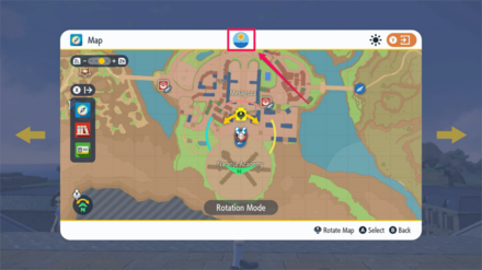 Pokemon Scarlet and Violet SV - Check the Icon in the Map Screen