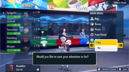 Pokemon Scarlet and Violet SV - Saving the Game