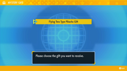 Pokemon Scarlet and Violet SV Flying Tera Type Pikachu Gift
