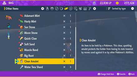 Clear Amulet Pokemon Scarlet and Violet