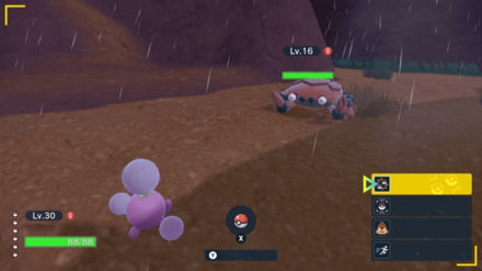 Klawf Rematch Battle Menu Pokemon Sv