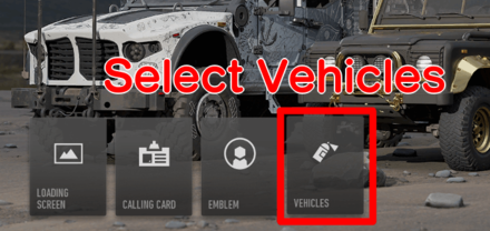 Warzone 2.0 - Select Vehicles Menu