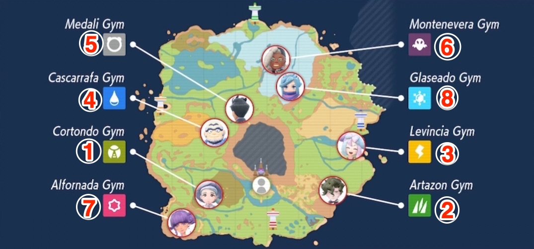 Gym_Leader_Map Pokemon Scarlet and Violet