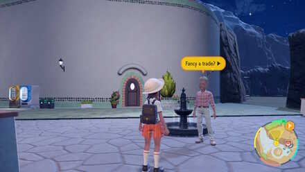 Pokemon Scarlet and Violet (SV) - Search for the elderly man with yellow text to trade for the needed items to get a Charcadet