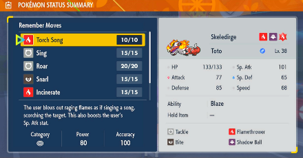 Pokemon Scarlet and Violet SV - Select Your Move