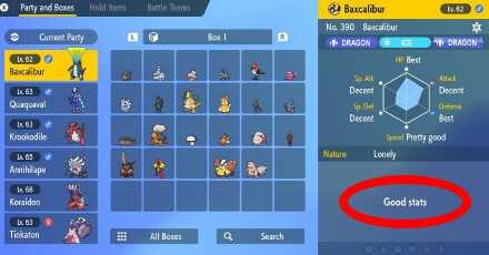 Bascalibur IVs - Pokemon Scarlet and Violet