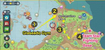 Map to Team Star Fighting Base Pokemon Scarlet and Violet