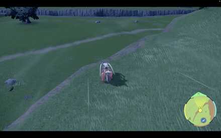 Jump off the next cliff and head to the main path