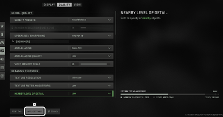 Apply Settings - Modern Warfare 2