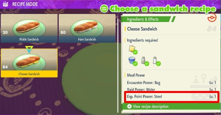 Sandwiches with Exp. Power - Pokemon Scarlet and Violet (SV)