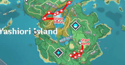 Genshin - Naku Weed Farming Route Yashiori Island