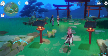 Genshin - Yoimiya and Tartaglia Chinju Forest Location In-Game