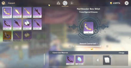 Genshin - Convert Billets using Dream Solvent