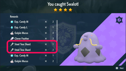 Pokemon Scarlet and Violet (SV) - Tera Shard as Reward from Tera Raid Battles