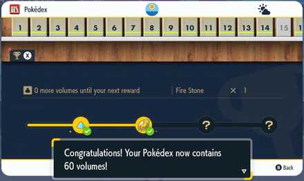 Earn a Fire Stone for catching 60 Pokemon