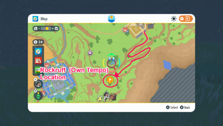 Pokemon Scarlet and Violet - Rockruff (Own Tempo) Map Location