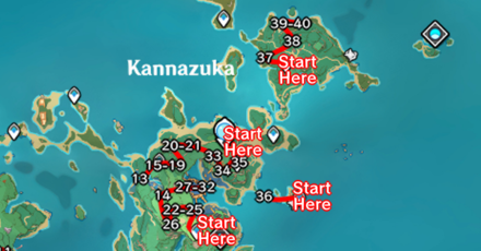 Genshin - Onikabuto Farming Route Kannazuka