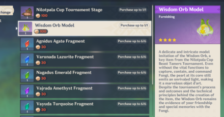 Genshin - Buy Wisdom Orb Furnishing from Fabulous Fungus Frenzy Event Shop