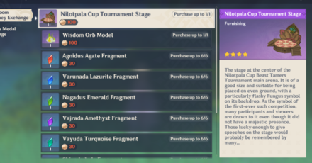 Genshin - Get Nilotpala Lotus Tournament Stage from Fabulous Fungus Frenzy event shop