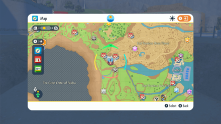 Pokemon Scarlet and Violet (SV) - Rocky Helmet Location Map Zoomed-Out