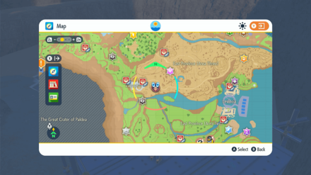 Pokemon Scarlet and Violet (SV) - Max Ether Location Map Zoomed-Out