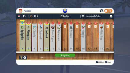 Pokemon SV - viewing the Pokedex