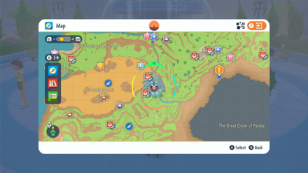 Pokemon Scarlet and Violet (SV) - Muscle Band Location Map Zoomed-Out