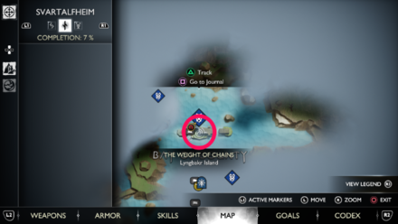 God of War Ragnarok - The Weight of Chains Map Loc